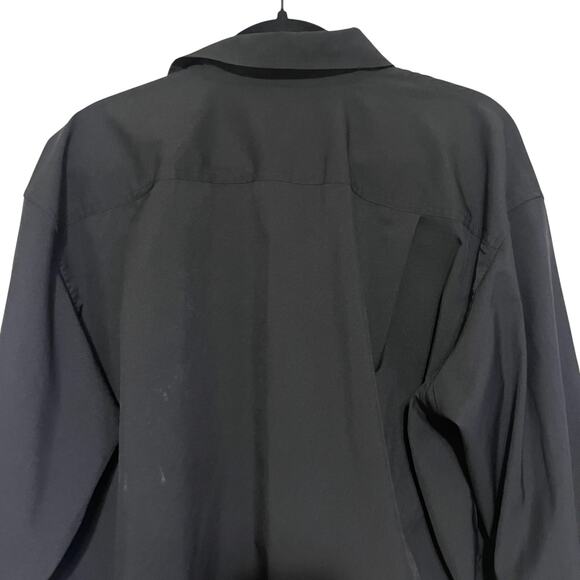 Athleta Cropped Stretch Tech Top Long Sleeve Button Down Shirt Black Size M - Picture 5 of 6